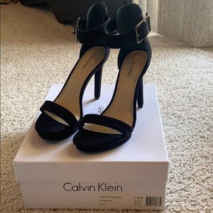 New Calvin Klein Microsuede Black Women’s Heels